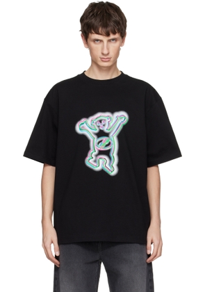 We11done Black Colorful Teddy Print T-shirt