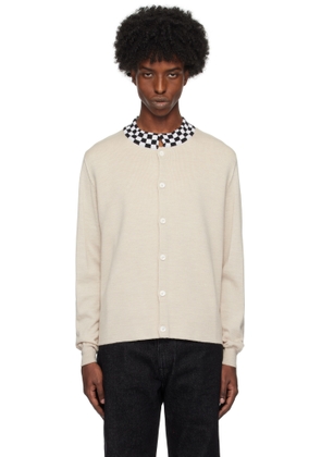 Second/Layer Beige Crew Collar Knit Cardigan