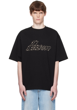 We11done Black Pearly 'WE11DONE' Logo T-shirt