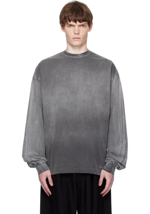 We11done Gray Gradient Dye Long Sleeve T-shirt
