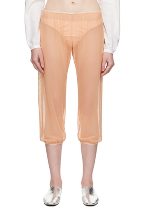 COLLEEN ALLEN Orange Stretch Tulle Sleep Capri Trousers