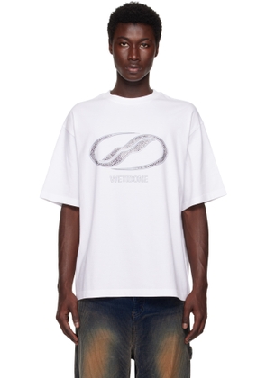 We11done White Rhinestoned Se11done Logo T-shirt