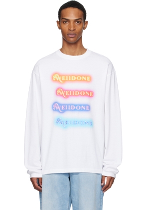 We11done White Neon Logo Long-Sleeved T-shirt