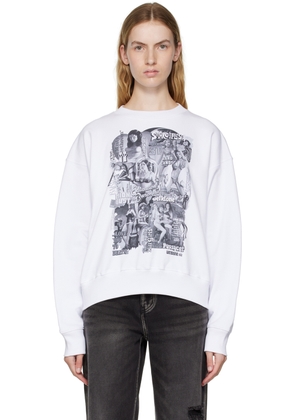 We11done White Movie Collage Sweatshirt