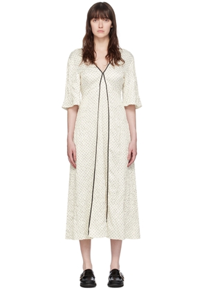 GANNI Off-White Polka Dot Maxi Dress