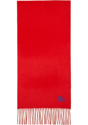 Burberry Red & Tan Reversible Cashmere Scarf