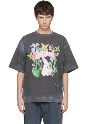 We11done Gray Dirty Painting T-shirt