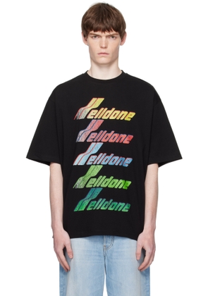 We11done Black Multi Rainbow Logo T-shirt