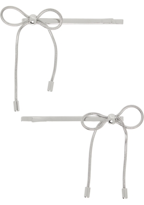 Marland Backus Silver Bow Hair Pins Set