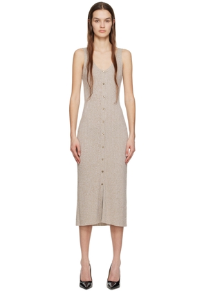 BOSS Beige Sleeveless Midi Dress
