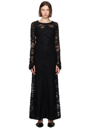 GANNI Black Bouclé Maxi Dress