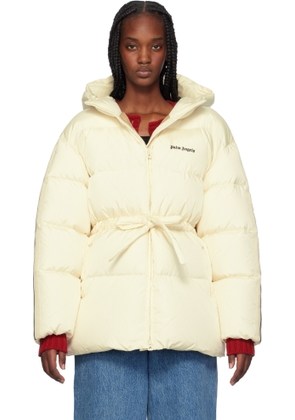 Palm Angels Off-White Waist Belt Down Jacket