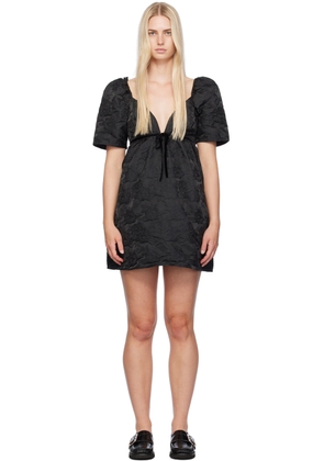 GANNI Black Floral Minidress