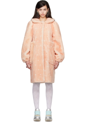 I'm Sorry by Petra Collins SSENSE Exclusive Pink JennyFax Edition Polka Dot Shearling Coat