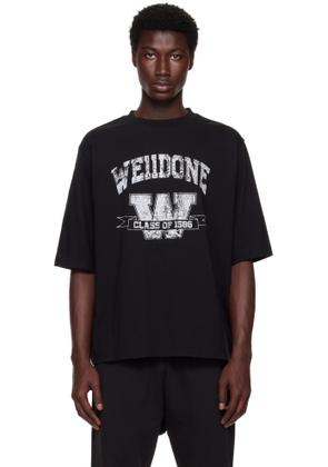 We11done Black Printed University T-shirt