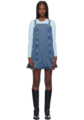 GANNI Blue Paneled Denim Minidress