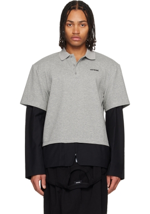 We11done Gray & Black Layered Polo