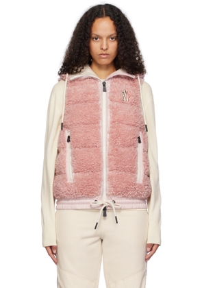 Moncler Grenoble Pink Padded Teddy Zip-Up Down Vest