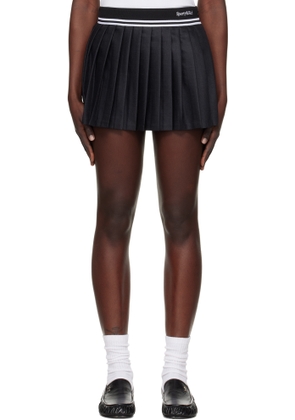 Sporty & Rich Gray Abigail Wool Pleated Miniskirt