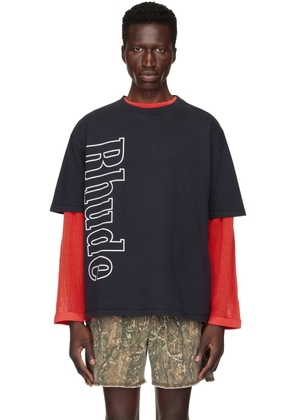 Rhude SSENSE Exclusive Black Side Logo T-Shirt