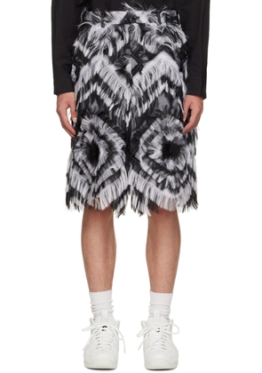 Comme des Garçons Homme Plus Black Fringed Faux-Fur Shorts