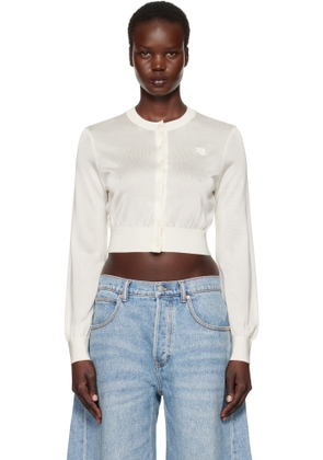 alexanderwang.t Off-White Logo-Embroidered Cropped Cardigan