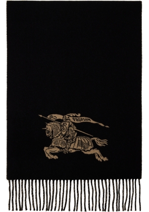 Burberry Tan & Black Reversible EKD Cashmere Scarf