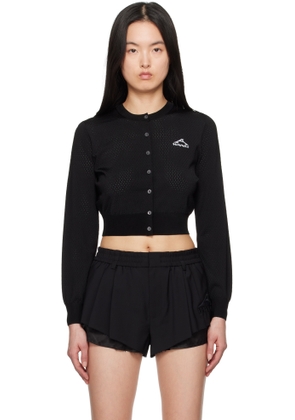 alexanderwang.t Black Cropped Athletic Mesh Cardigan