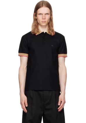 Burberry Black Logo Collar Cotton Polo