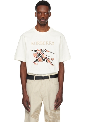 Burberry Off-White Cross Stitch EKD​ Cotton T-shirt