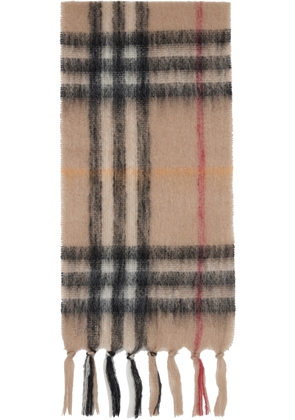 Burberry Beige Check Mohair Wool Scarf