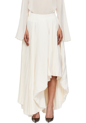 McQueen Beige Pleated Maxi Skirt