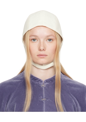 COLLEEN ALLEN White Velvet Hooded Cap