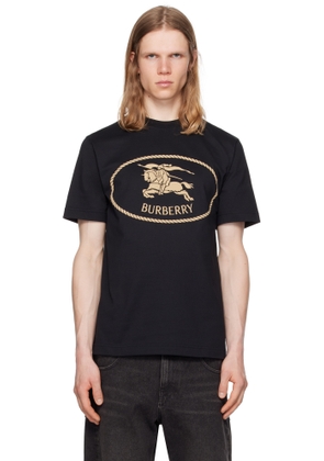 Burberry Black Knight Stamp Cotton T-shirt
