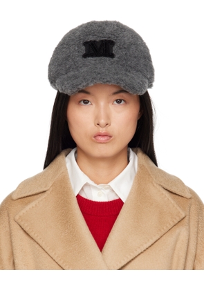 Max Mara Gray Teddy Mélange Fabric Cap