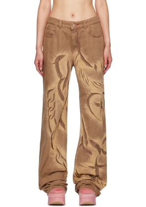 Masha Popova SSENSE Exclusive Brown Boyfriend jeans