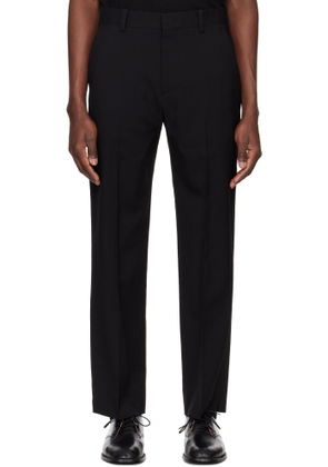 Solid Homme Black Wool Trousers