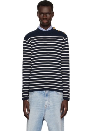Valentino Navy & White Striped Sweater