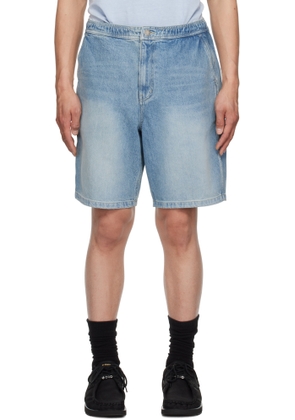 Solid Homme Blue Elasticized Waist Denim Shorts