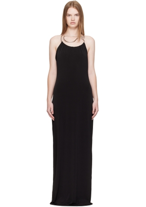 Coperni Black Logo Necklace Maxi Dress