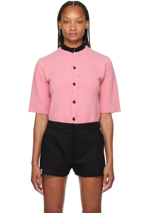 ADER error Pink Logo Flag Cardigan