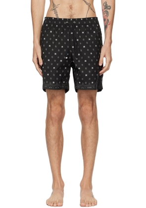 AMIRI Black 'MA' Paisley Swim Shorts
