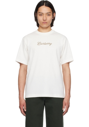 Burberry Off-White Surfer Knight Cotton T-shirt