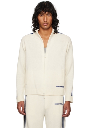 Dsquared2 Off-White Zipped Sweater