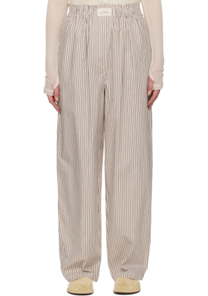 Silk Laundry Beige Cotton Paper Bag Lounge Pants
