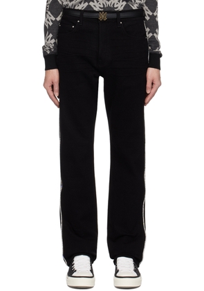 AMIRI Black Crystal Stripe Slim Jeans