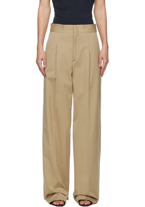 MSGM Beige Faille Pleats Trousers