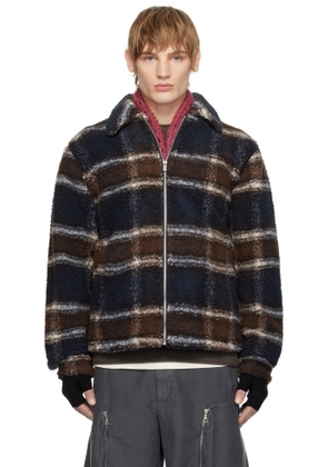 Holzweiler Brown Elix Check Fleece Jacket
