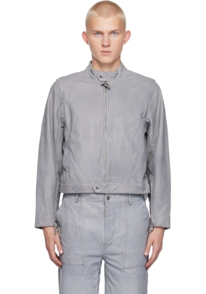 Deadwood Gray Velar Leather Jacket