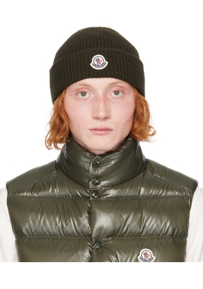 Moncler Khaki Virgin Wool & Cashmere Beanie